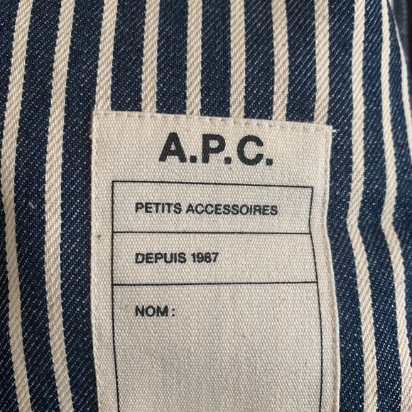 A.P.C. Navy & Off-White Thais Mini Tote - Picture 6 of 12